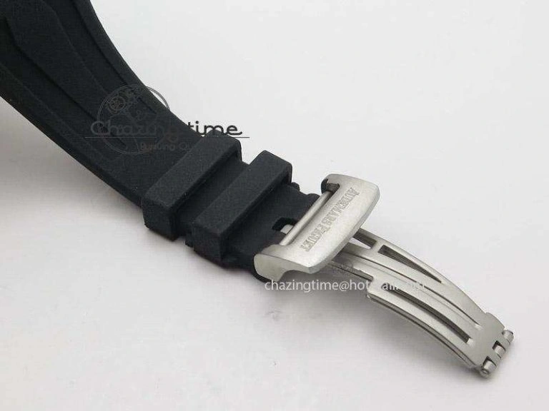 Tourbillon Concept GMT PVD Black White Dial On Black Rubber Strap Japan Quartz