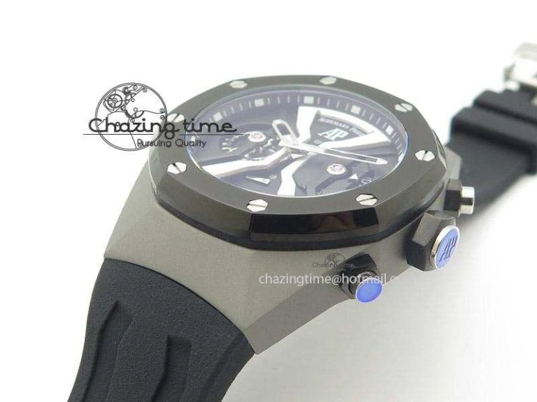 Tourbillon Concept GMT PVD Black White Dial On Black Rubber Strap Japan Quartz