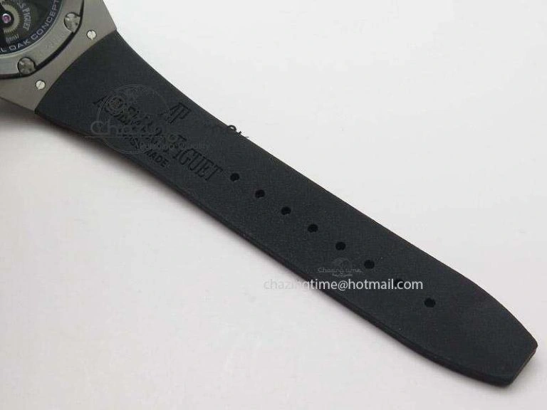 Tourbillon Concept GMT SS Black Blue Dial On Black Rubber Strap Japan Quartz