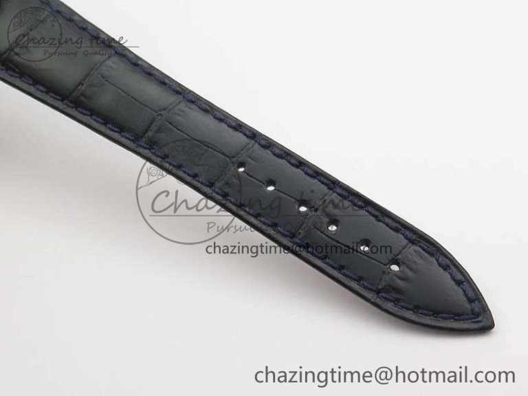 Tradition 7057BB 11 9W6 SS Real PR SF 1:1 Best Edition Skeleton Dial On Blue Leather Strap A507