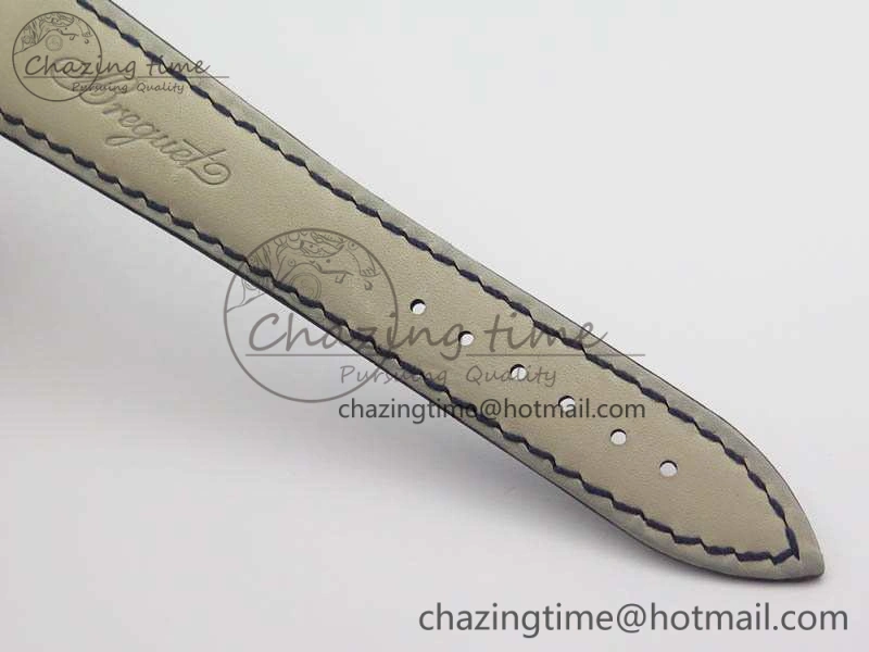 Tradition 7057BB 11 9W6 SS Real PR SF 1:1 Best Edition Skeleton Dial On Blue Leather Strap A507