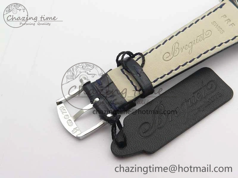 Tradition 7057BB 11 9W6 SS Real PR SF 1:1 Best Edition Skeleton Dial On Blue Leather Strap A507