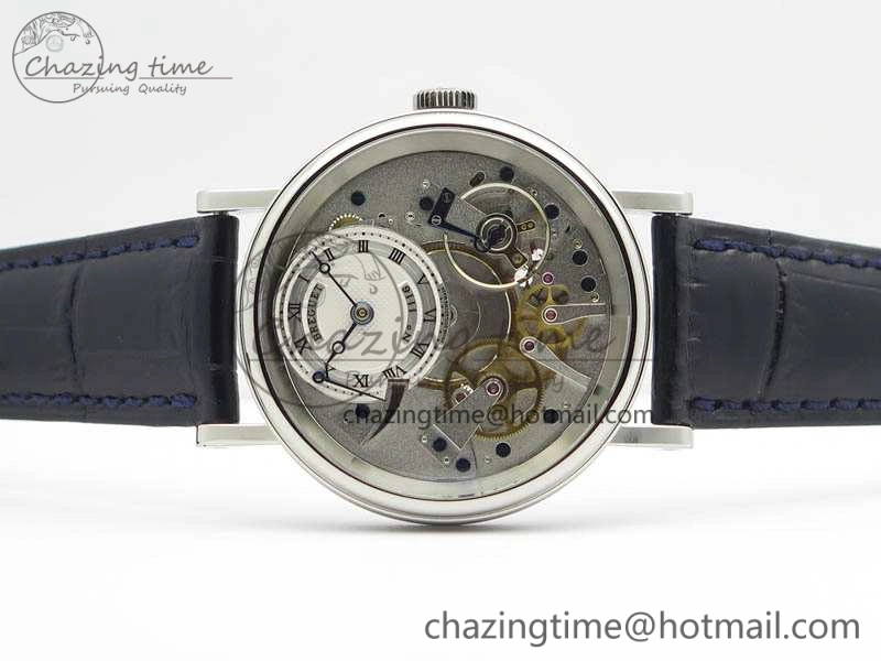Tradition 7057BB 11 9W6 SS Real PR SF 1:1 Best Edition Skeleton Dial On Blue Leather Strap A507