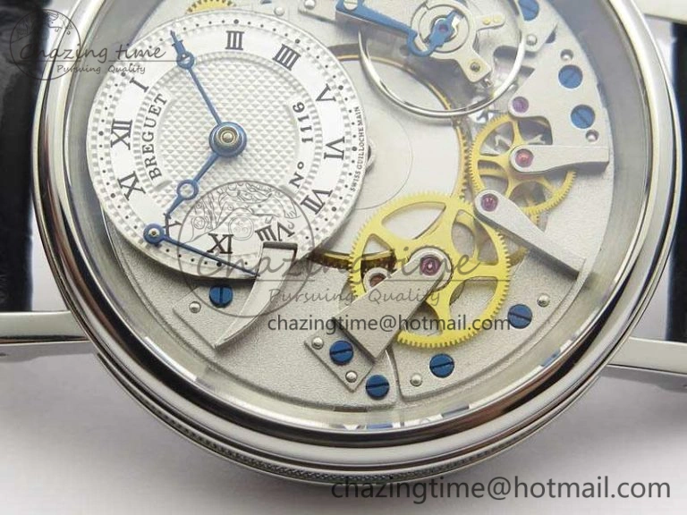 Tradition 7057BB 11 9W6 SS Real PR SF 1:1 Best Edition Skeleton Dial On Blue Leather Strap A507