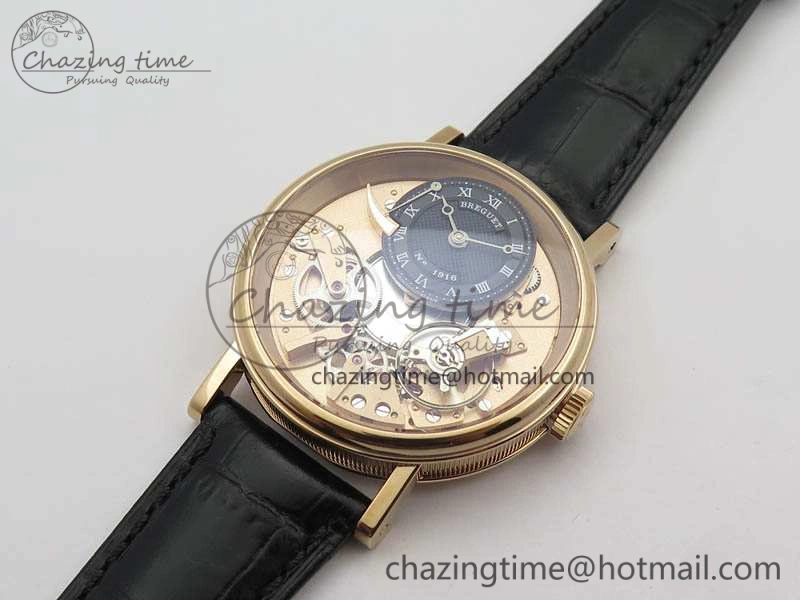 Tradition 7057BR R9 9W6 RG Real PR SF 1:1 Best Edition RG Skeleton Dial On Leather Strap A507