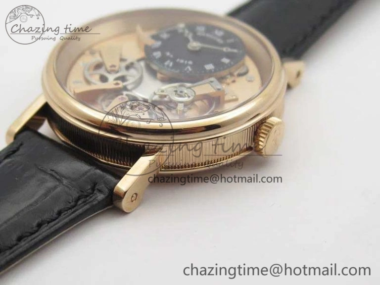 Tradition 7057BR R9 9W6 RG Real PR SF 1:1 Best Edition RG Skeleton Dial On Leather Strap A507