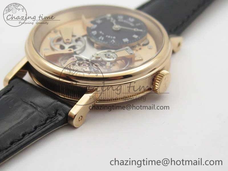 Tradition 7057BR R9 9W6 RG Real PR SF 1:1 Best Edition RG Skeleton Dial On Leather Strap A507