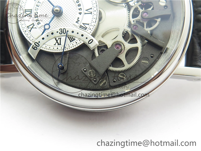 Tradition 7097BB G1 9WU SS Real PR SF 1:1 Best Edition Silver Skeleton Dial on Black Leather Strap A505