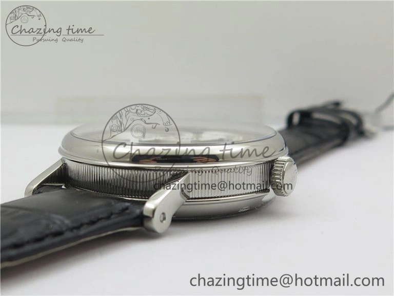 Tradition 7097BB G1 9WU SS Real PR SF 1:1 Best Edition Silver Skeleton Dial on Black Leather Strap A505