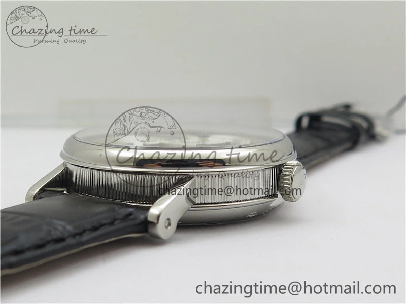 Tradition 7097BB G1 9WU SS Real PR SF 1:1 Best Edition Silver Skeleton Dial on Black Leather Strap A505
