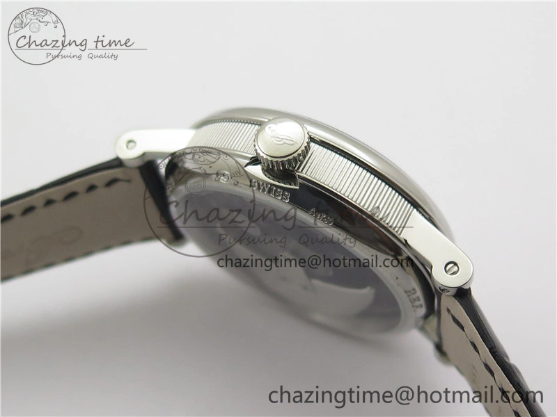 Tradition 7097BB G1 9WU SS Real PR SF 1:1 Best Edition Silver Skeleton Dial on Black Leather Strap A505