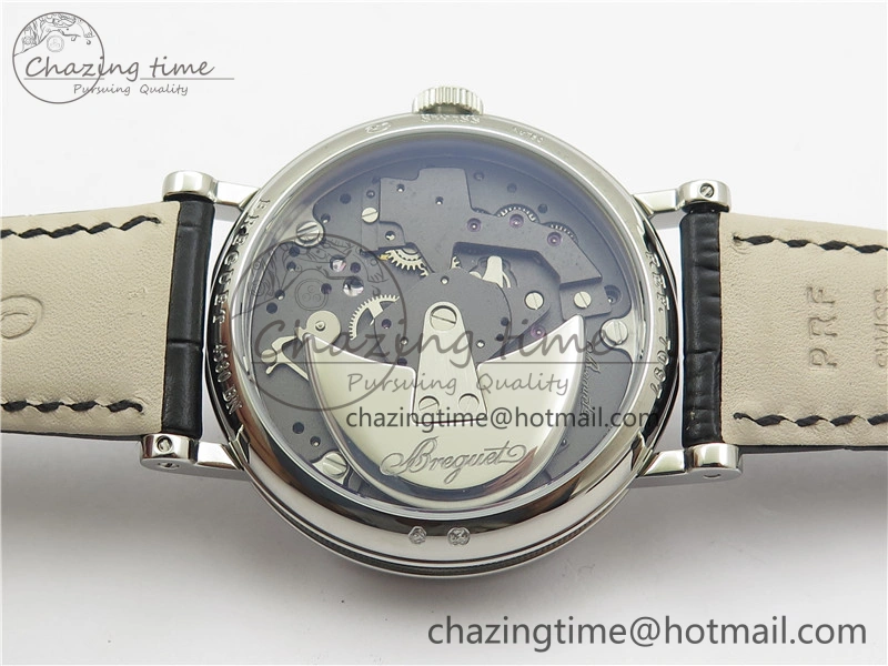 Tradition 7097BB G1 9WU SS Real PR SF 1:1 Best Edition Silver Skeleton Dial on Black Leather Strap A505