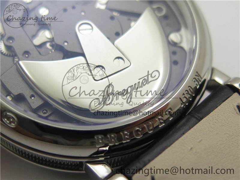 Tradition 7097BB G1 9WU SS Real PR SF 1:1 Best Edition Silver Skeleton Dial on Black Leather Strap A505