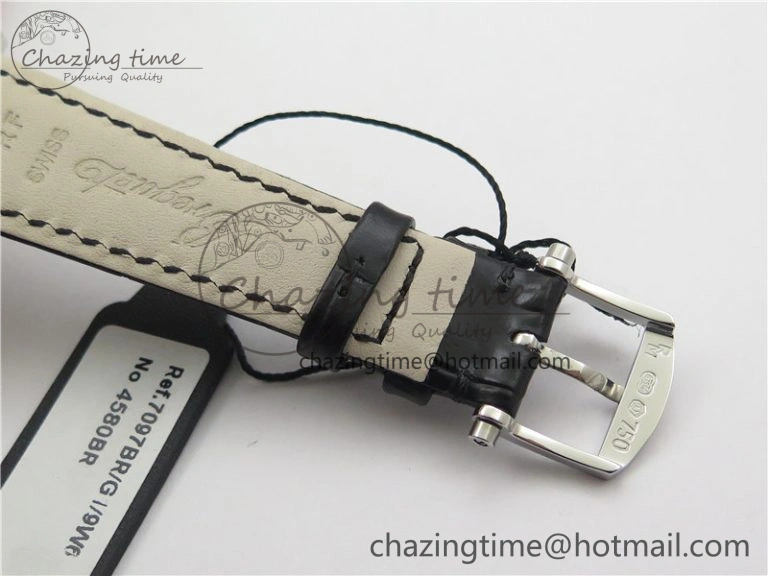 Tradition 7097BB G1 9WU SS Real PR SF 1:1 Best Edition Silver Skeleton Dial on Black Leather Strap A505