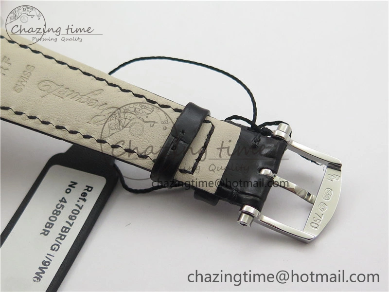 Tradition 7097BB G1 9WU SS Real PR SF 1:1 Best Edition Silver Skeleton Dial on Black Leather Strap A505