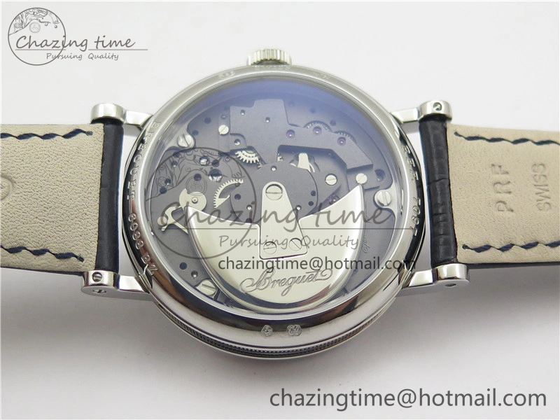 Tradition 7097BB GY 9WU SS Real PR SF 1:1 Best Edition Blue Skeleton Dial on Blue Leather Strap A505