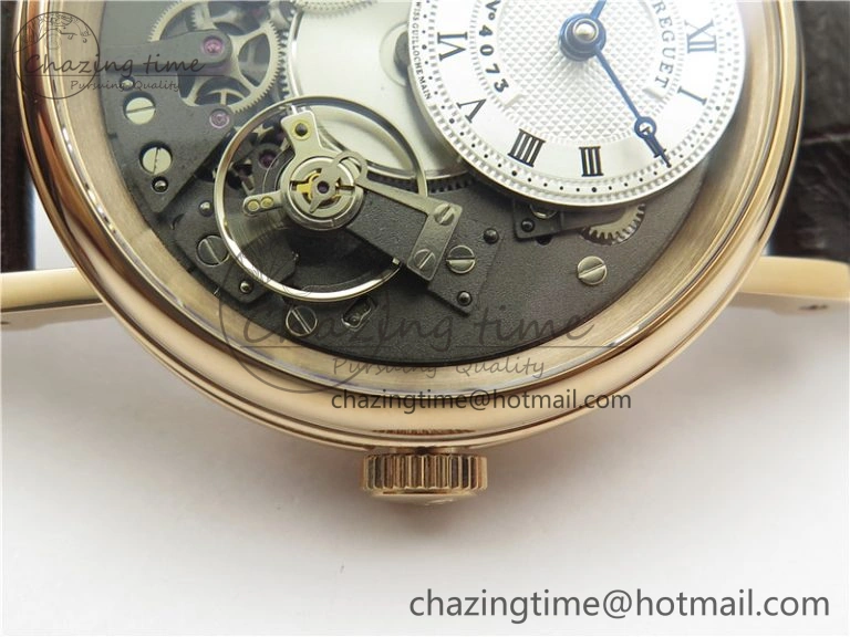 Tradition 7097BR G1 9WU RG Real PR SF 1:1 Best Edition Silver Skeleton Dial on Black Leather Strap A505