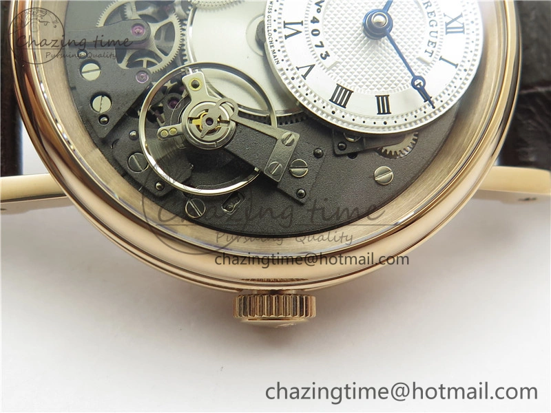 Tradition 7097BR G1 9WU RG Real PR SF 1:1 Best Edition Silver Skeleton Dial on Black Leather Strap A505