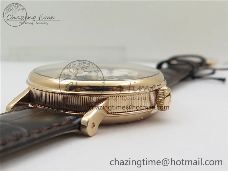 Tradition 7097BR G1 9WU RG Real PR SF 1:1 Best Edition Silver Skeleton Dial on Black Leather Strap A505