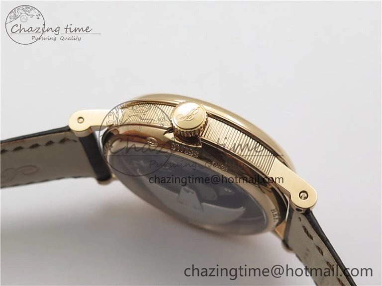 Tradition 7097BR G1 9WU RG Real PR SF 1:1 Best Edition Silver Skeleton Dial on Black Leather Strap A505