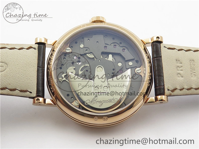 Tradition 7097BR G1 9WU RG Real PR SF 1:1 Best Edition Silver Skeleton Dial on Black Leather Strap A505