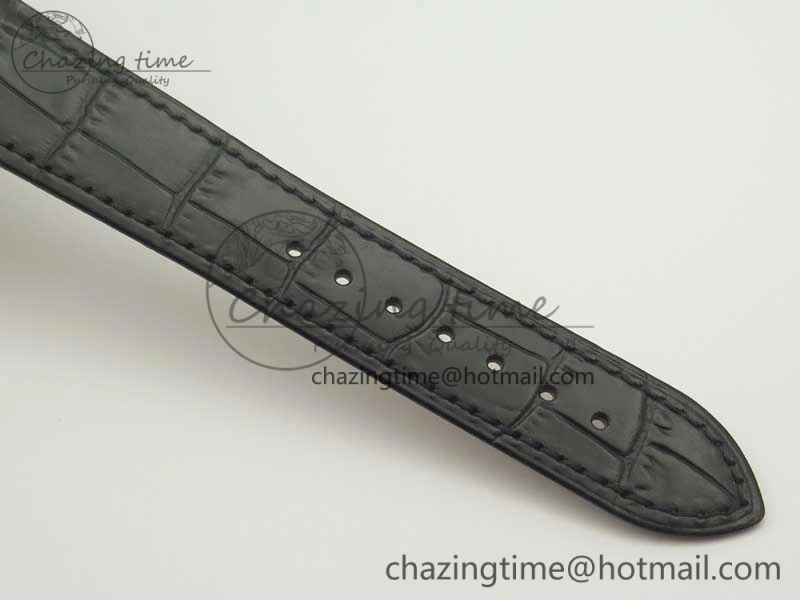Tradition SS BBR Best Edition Diamond Paved Skeleton Dial on Black Leather Strap A23J