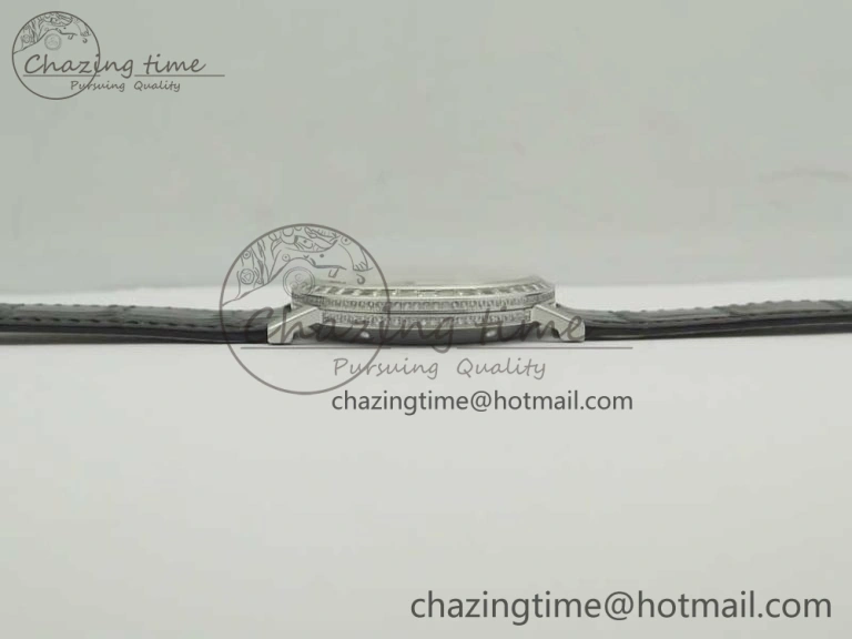 Tradition Tourbillon SS BBR Best Edition Full Diamond Paved Skeleton Dial on Black Leather Strap
