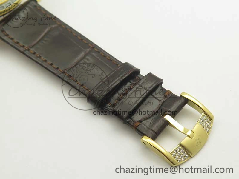 Tradition Tourbillon YG BBR Best Edition Full Diamond Paved Skeleton Dial on Brown Leather Strap