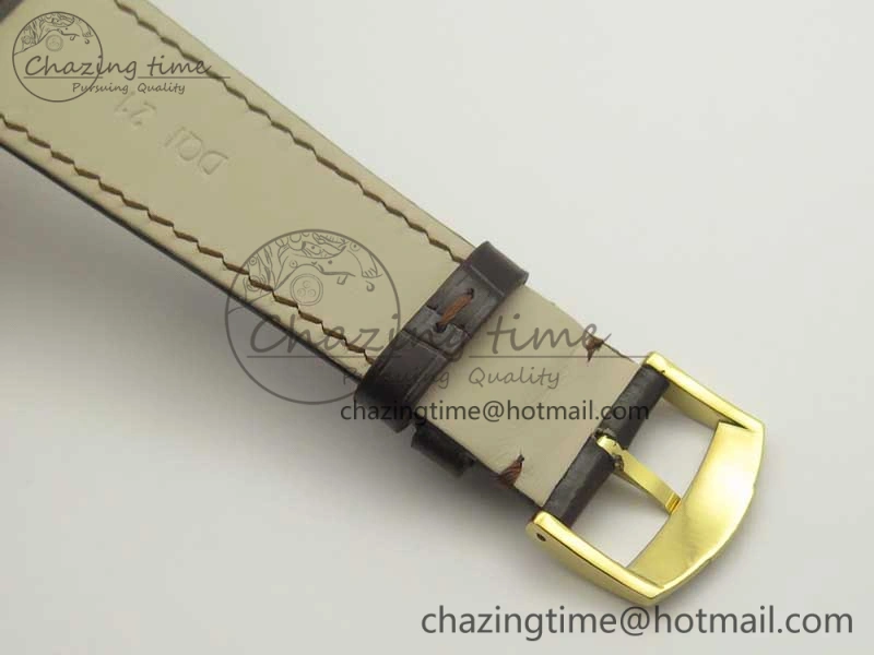 Tradition YG BBR Best Edition Diamond Paved Skeleton Dial on Brown Leather Strap A23J