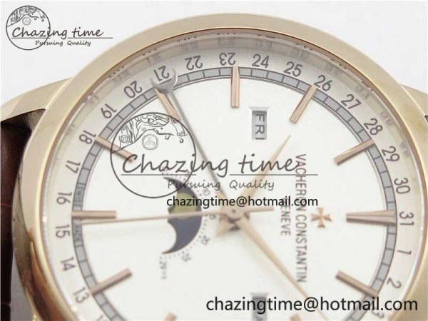 Traditionnelle 4010T RG AIF Best Edition White on Brown Leather Strap A2460QCL