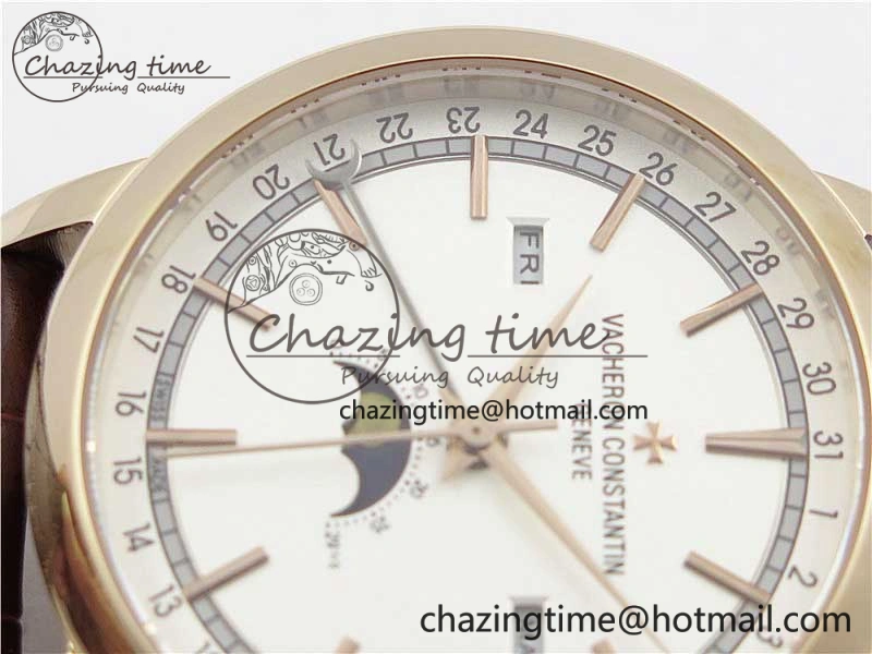 Traditionnelle 4010T RG AIF Best Edition White on Brown Leather Strap A2460QCL