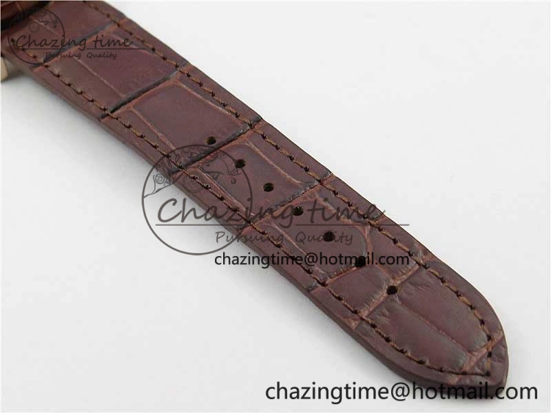 Traditionnelle 4010T RG AIF Best Edition White on Brown Leather Strap A2460QCL