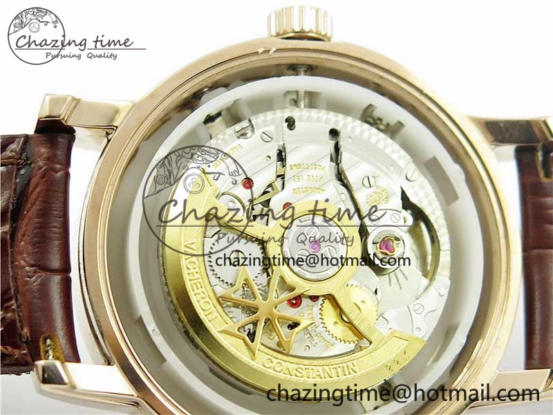 Traditionnelle 4010T RG AIF Best Edition White on Brown Leather Strap A2460QCL