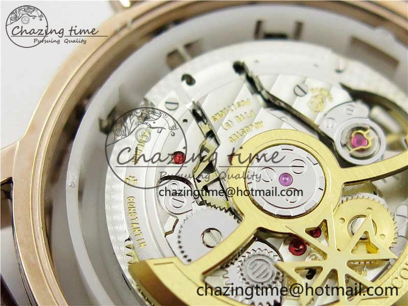 Traditionnelle 4010T RG AIF Best Edition White on Brown Leather Strap A2460QCL