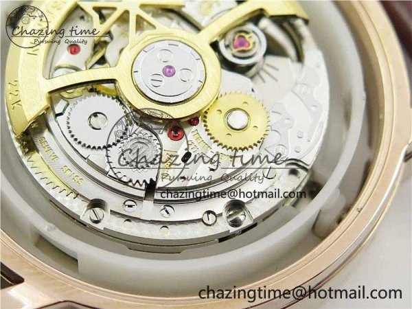 Traditionnelle 4010T RG AIF Best Edition White on Brown Leather Strap A2460QCL