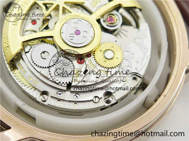 Traditionnelle 4010T RG AIF Best Edition White on Brown Leather Strap A2460QCL