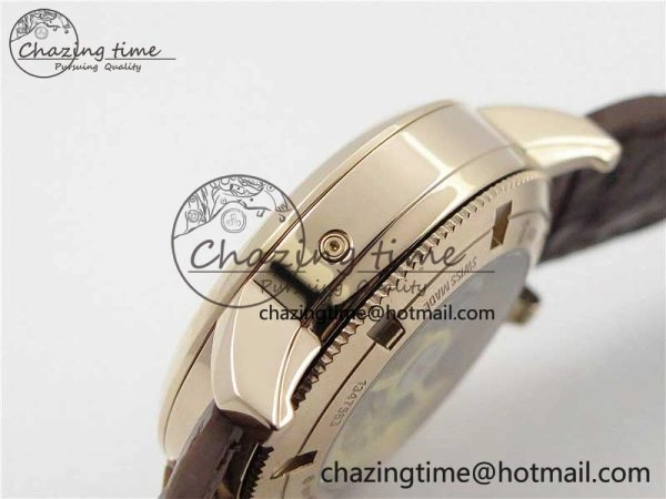 Traditionnelle 4010T RG AIF Best Edition White on Brown Leather Strap A2460QCL