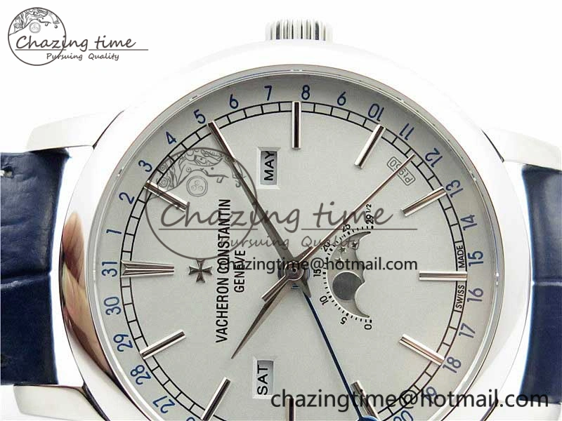Traditionnelle 4010T SS AIF Best Edition White Dial on Blue Leather Strap A2460QCL