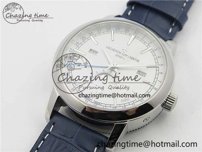 Traditionnelle 4010T SS AIF Best Edition White Dial on Blue Leather Strap A2460QCL