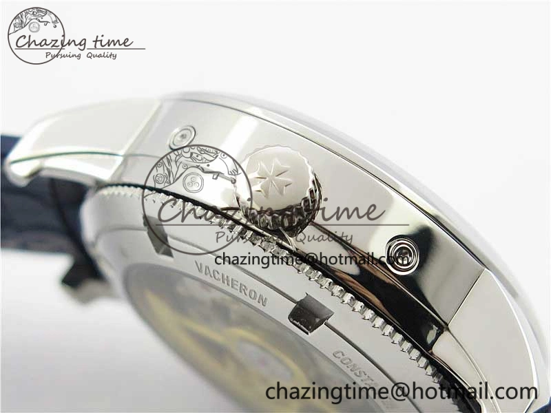 Traditionnelle 4010T SS AIF Best Edition White Dial on Blue Leather Strap A2460QCL