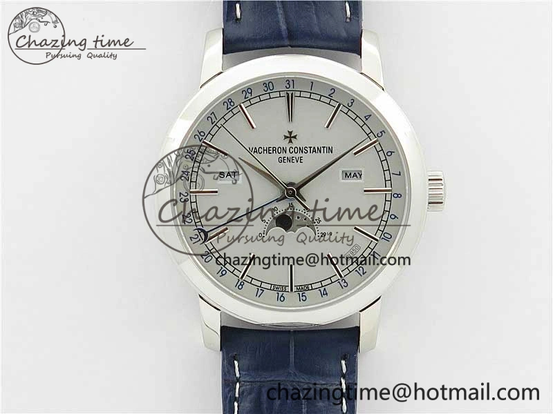 Traditionnelle 4010T SS AIF Best Edition White Dial on Blue Leather Strap A2460QCL