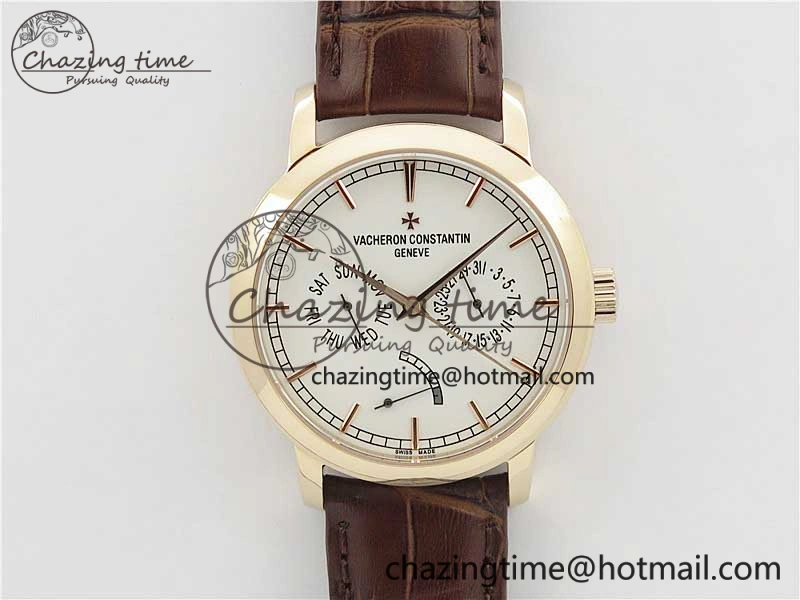 Traditionnelle 85290 RG AIF Best Edition White Dial on Brown Leather Strap A2475SC