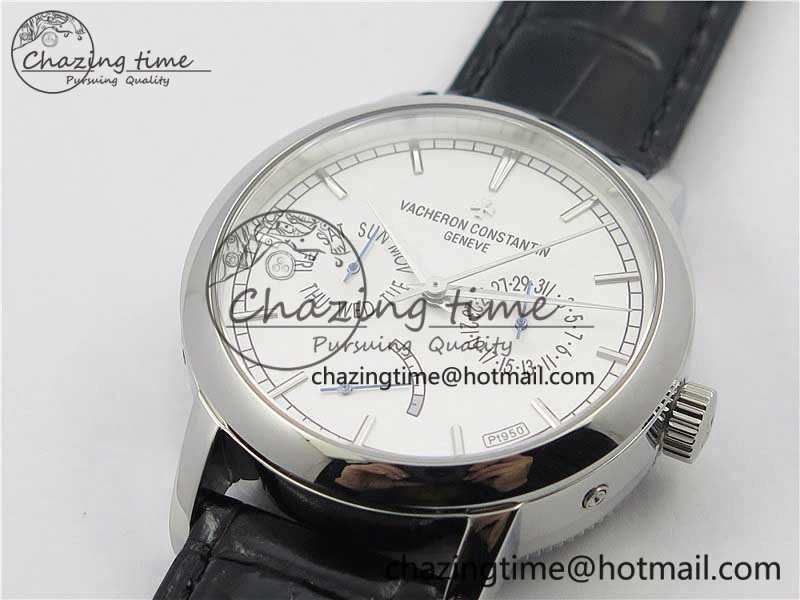 Traditionnelle 85290 SS AIF Best Edition White Dial on Black Leather Strap A2475SC