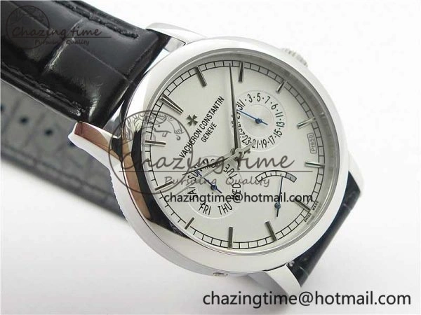Traditionnelle 85290 SS AIF Best Edition White Dial on Black Leather Strap A2475SC