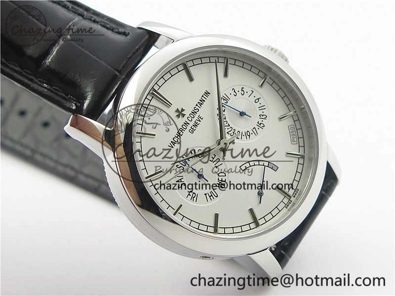 Traditionnelle 85290 SS AIF Best Edition White Dial on Black Leather Strap A2475SC