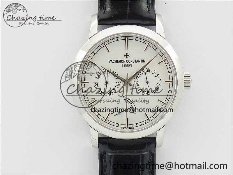 Traditionnelle 85290 SS AIF Best Edition White Dial on Black Leather Strap A2475SC
