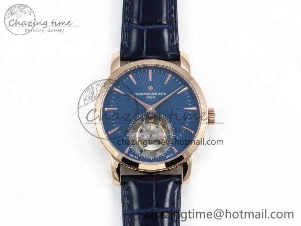 Traditionnelle Tourbillon RG RMSF Best Edition Blue Textured Dial on Blue Leather Strap