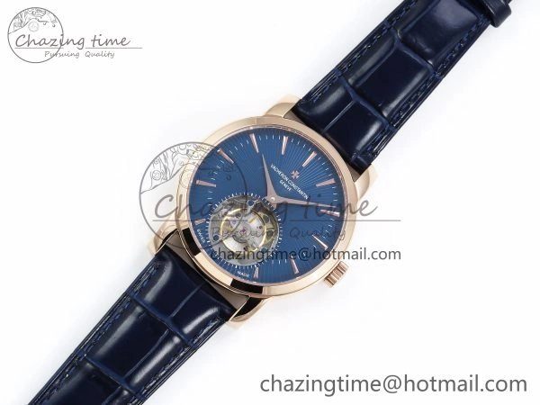 Traditionnelle Tourbillon RG RMSF Best Edition Blue Textured Dial on Blue Leather Strap