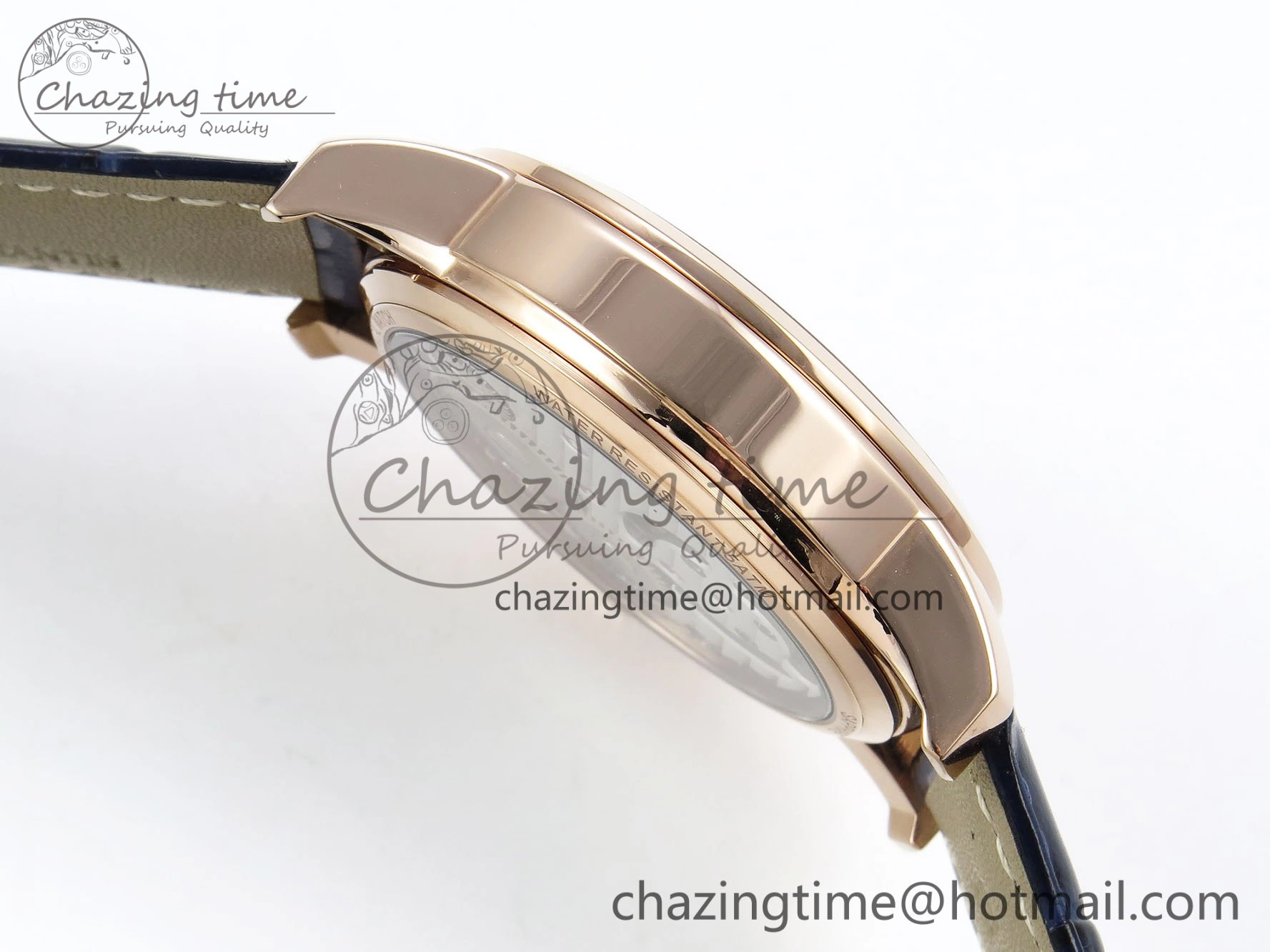 Traditionnelle Tourbillon RG RMSF Best Edition Blue Textured Dial on Blue Leather Strap