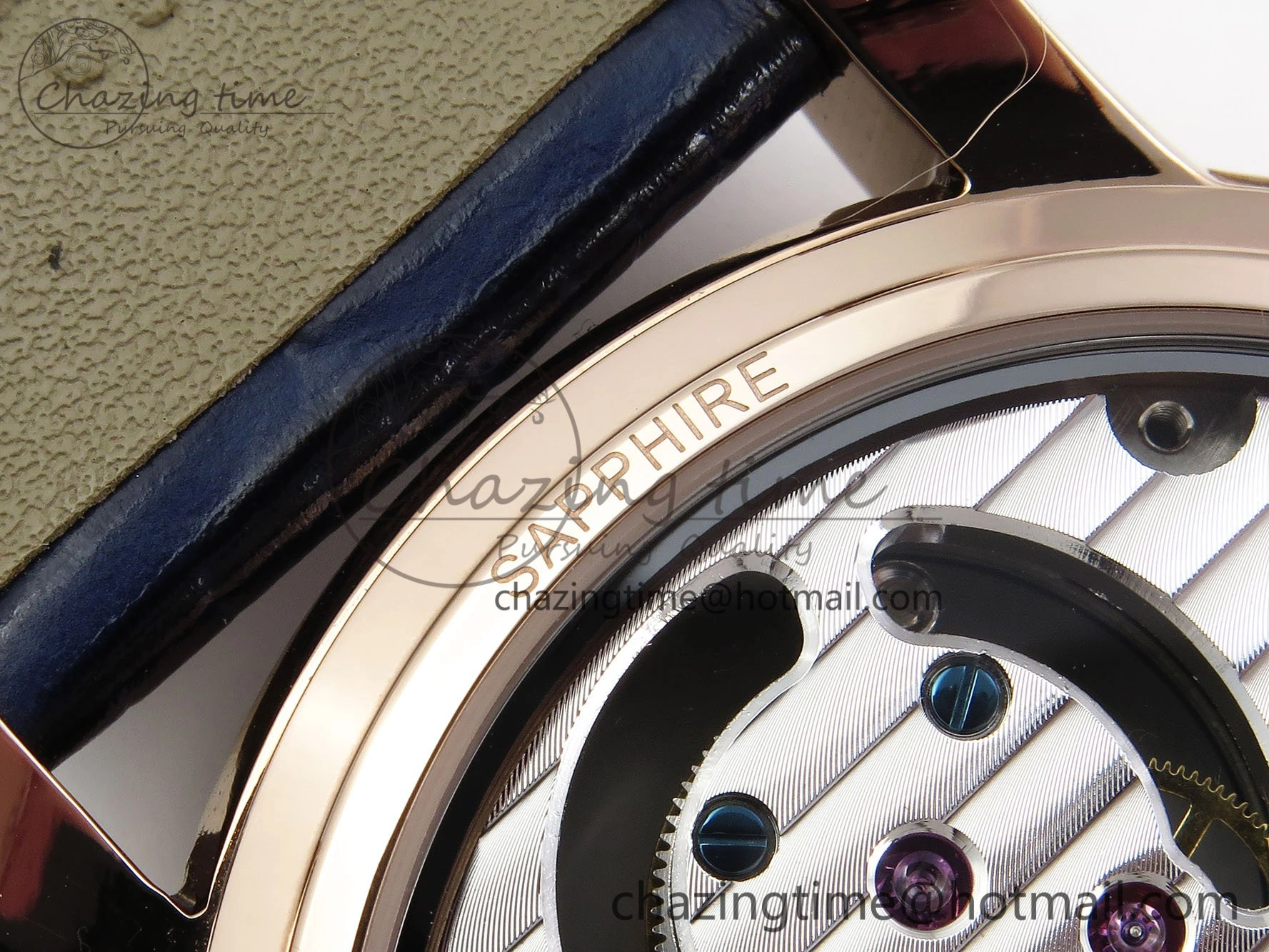 Traditionnelle Tourbillon RG RMSF Best Edition Blue Textured Dial on Blue Leather Strap